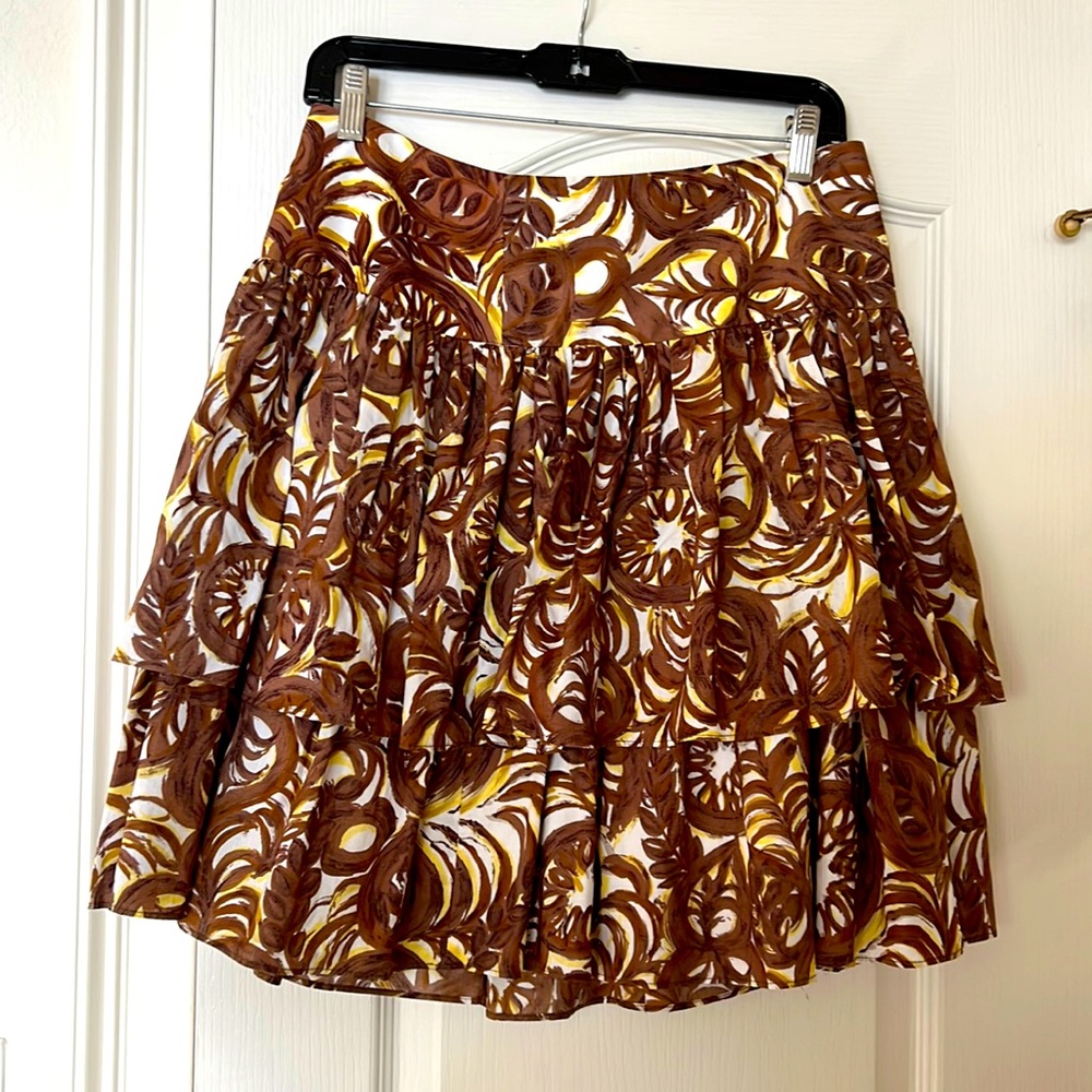 NWT authentic Milly of New York ruffled skirt in gorgeous print - Sz 6